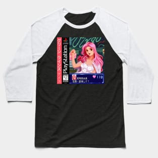 Vaporwave anime aesthetic video game girl pixel art Baseball T-Shirt